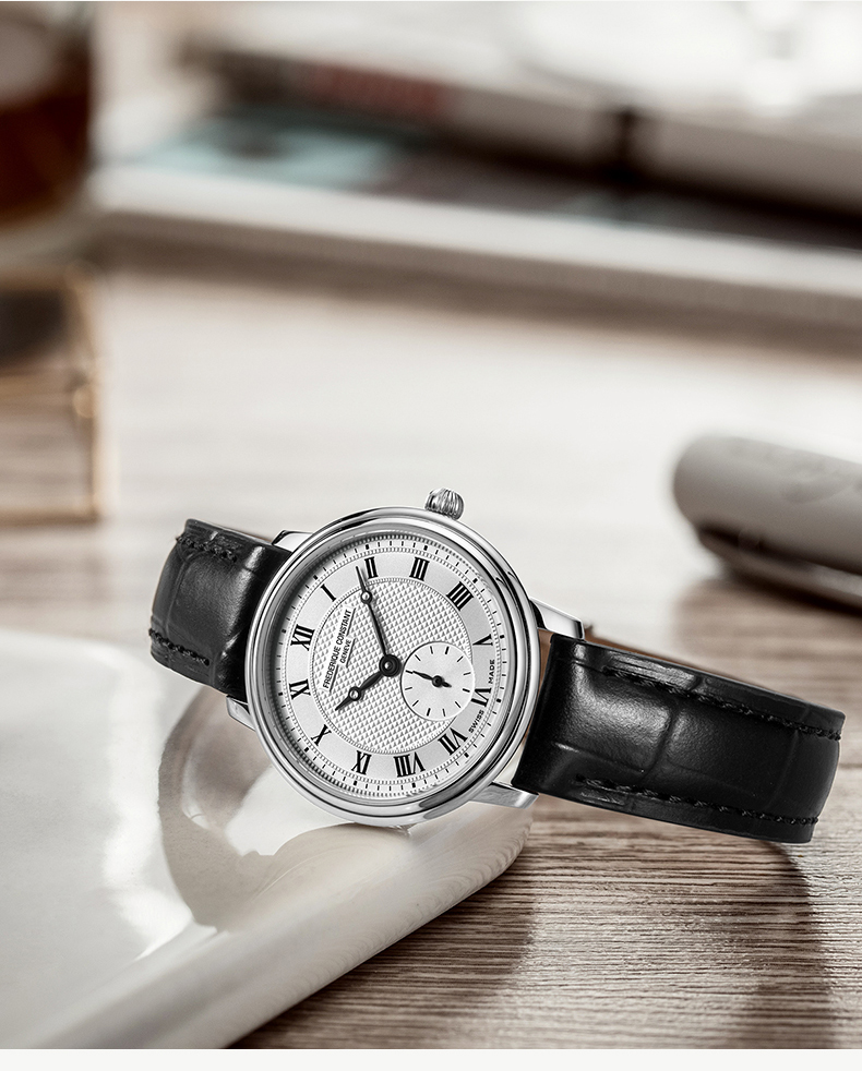 Frederique Constant/康斯登瑞士原装进口超薄系列皮带小秒针石英女表FC-235M1S6