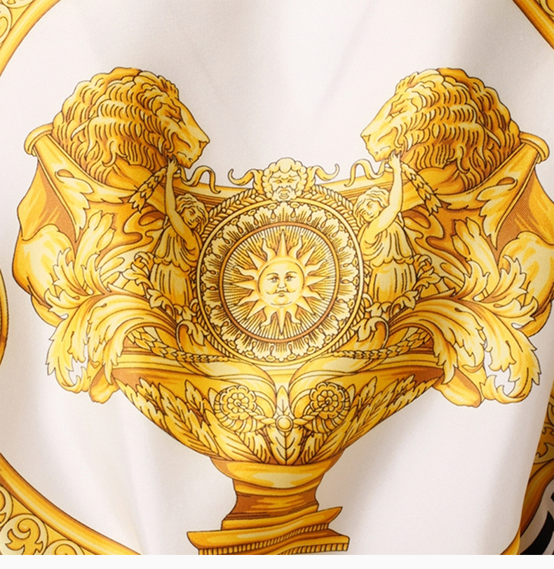versace/范思哲 女装 服饰 黄色巴洛克印花翻领收腰衬衫裙 女士连衣裙