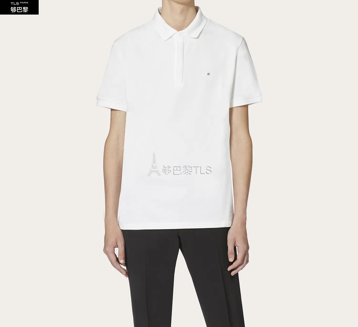 华伦天奴 21年春夏 男士 短袖polo 标志性铆钉 polo衫 uv3mh00v3mn0bo