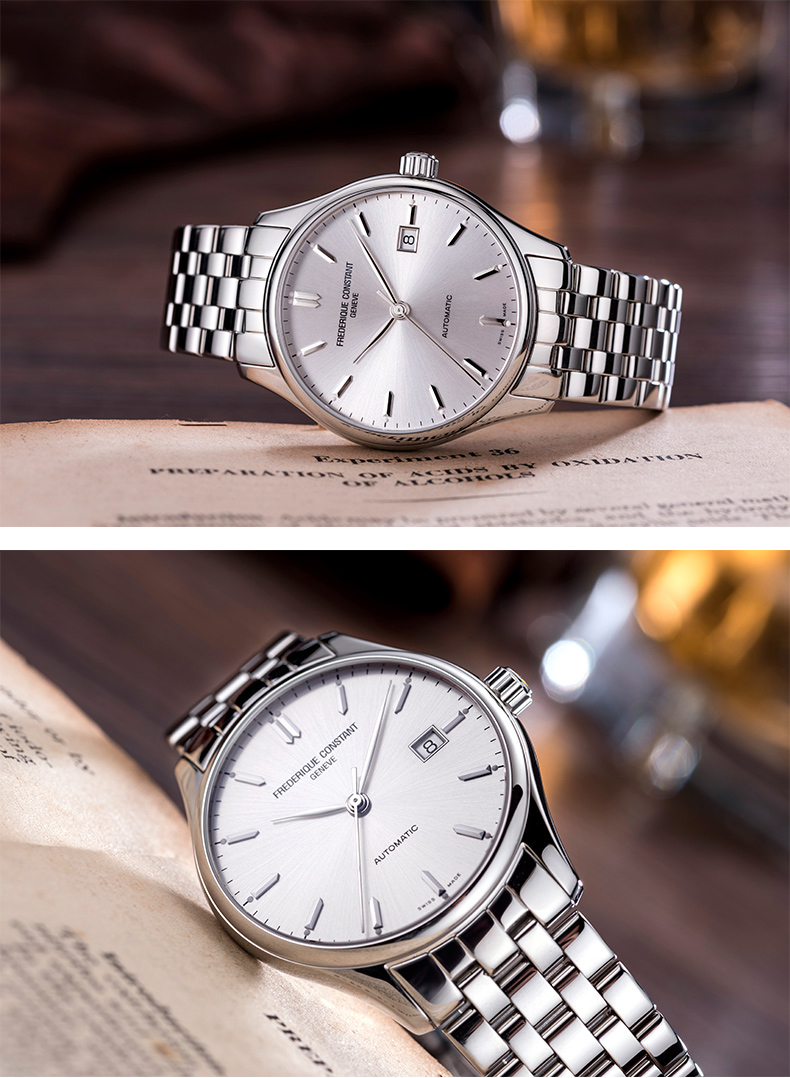 Frederique Constant/康斯登瑞士原装进口日历钢带自动机械男表FC-303SS5B6B