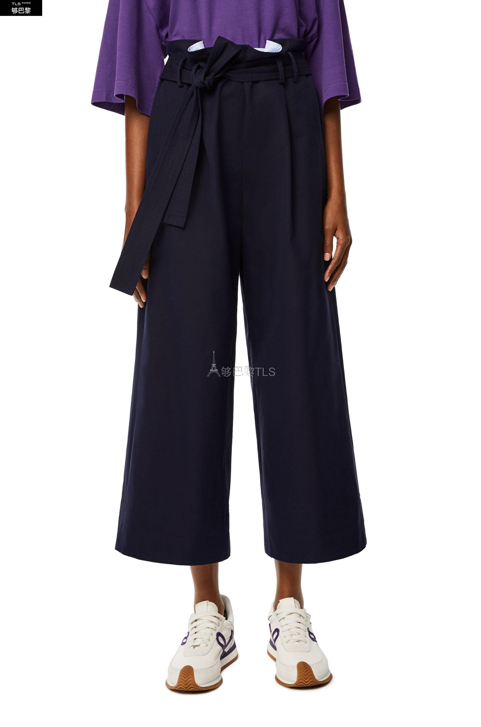 【包邮包税】 loewe罗意威 21年春夏 女士 休闲裤 cropped belted