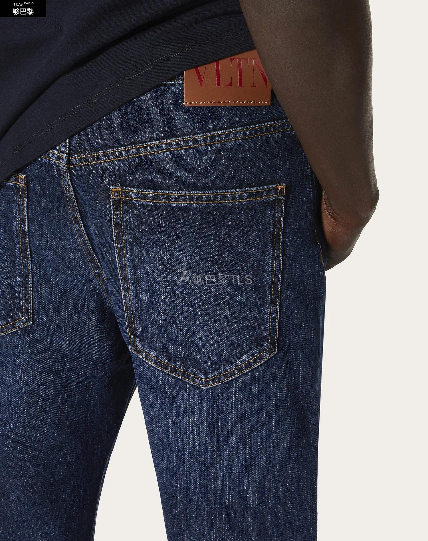 【包邮包税】 valentino华伦天奴 21年春夏 男士 牛仔裤 vltn 镶边