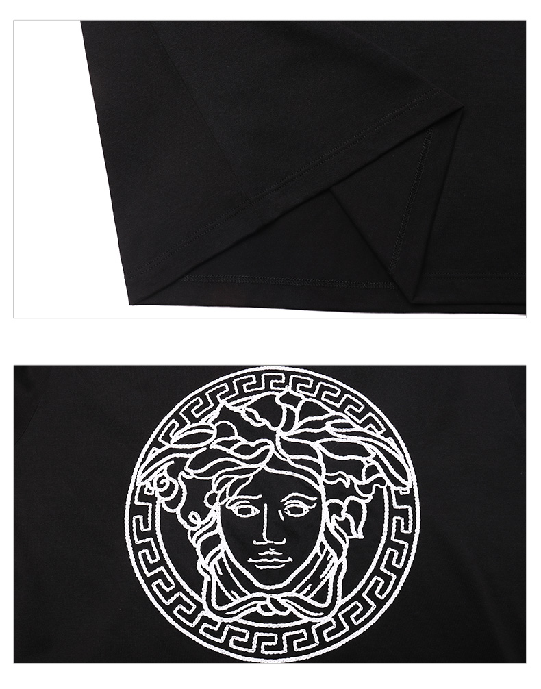 versace/范思哲 美杜莎刺绣图案棉质男士短袖t恤a89287a228806