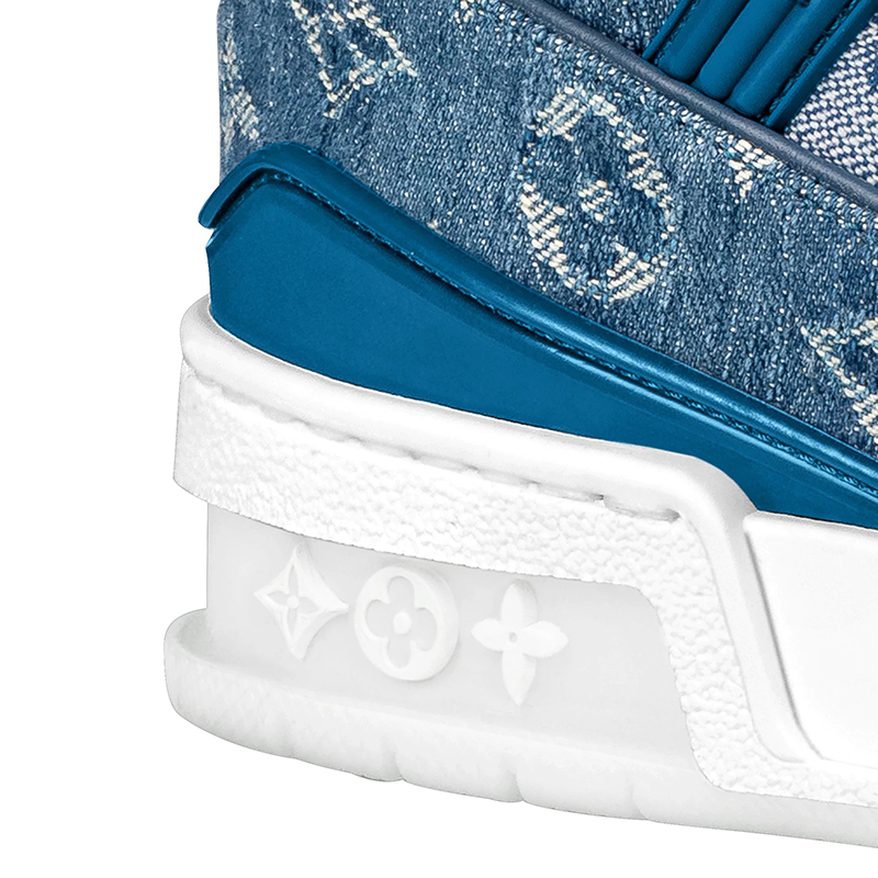 louis vuitton/路易威登 2021年新款 男士蓝色牛仔布lv trainer运动鞋
