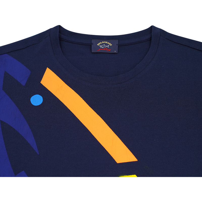 paul&shark/鲨鱼 经典刺绣款时尚休闲风 纯棉深蓝色彩鲨舒适透气 男士