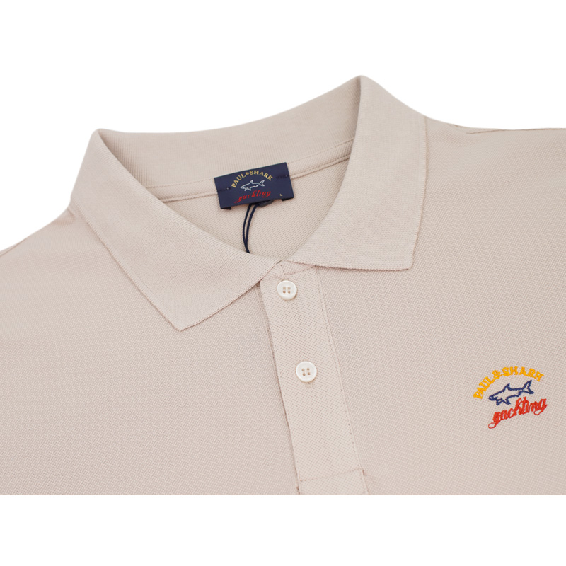 paul&shark/鲨鱼经典款 鲨鱼图标 时尚休闲风 纯棉浅驼色舒适透气