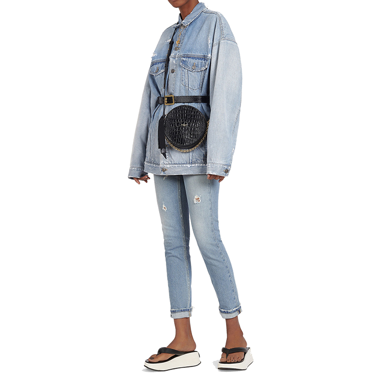 【包税】Givenchy/纪梵希 2021年新款女士浅蓝色棉质修身牛仔裤BW50FY50DK-452