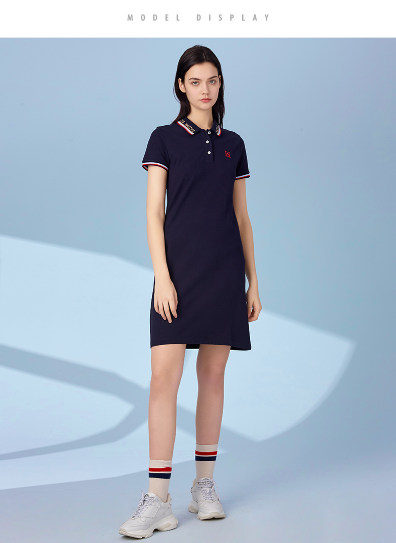 【商场同款】hazzys/哈吉斯 2020夏季新款女士连衣裙时尚简约休闲polo