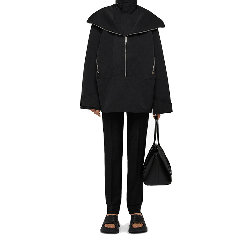 【包税】Givenchy/纪梵希 2021年新款女士黑色羊毛高腰长裤BW50PH13QB-001
