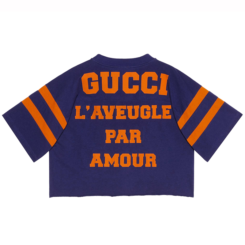 【包税】预订款1-2周 gucci/古驰 2021年新款 女士紫色棉质短袖t恤