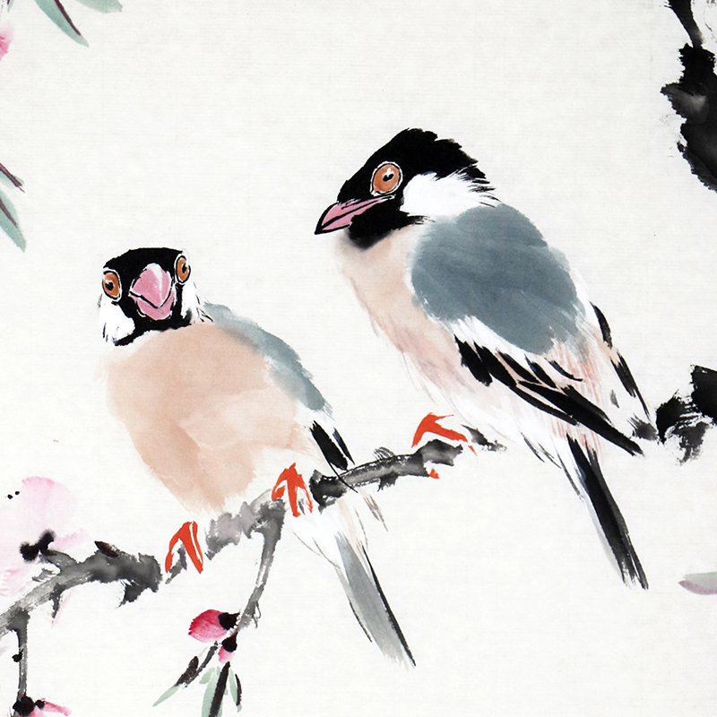 传统水墨单幅作品】秒杀 /中国美术家协会会员陈薪名 国画花鸟《桃花