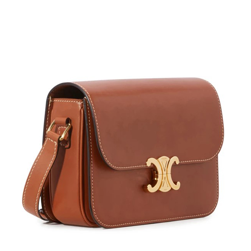celine/赛琳 triomphe 中号 斜挎包18736 金扣 牛皮革