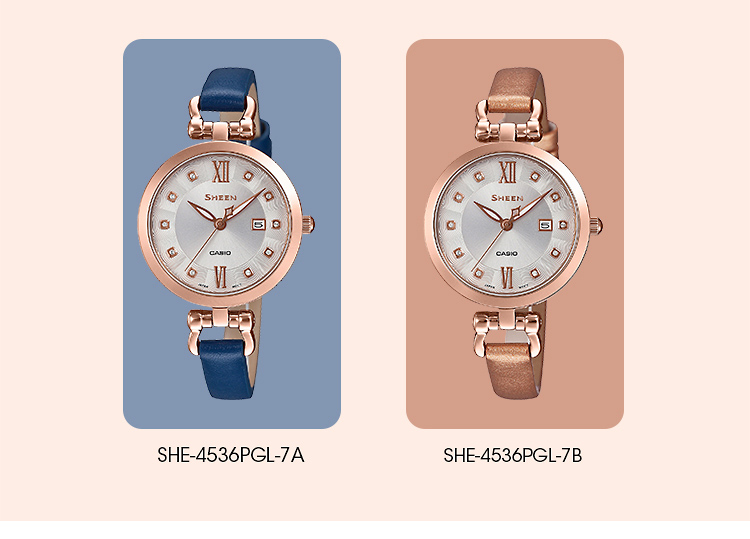 CASIO/卡西欧 SHEEN系列时尚女表SHE-4536PGL-7AUPR