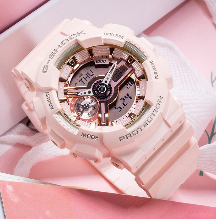 CASIO/卡西欧 G-SHOCK系列时尚双显防水女表GMA-S110MP-4A1PR