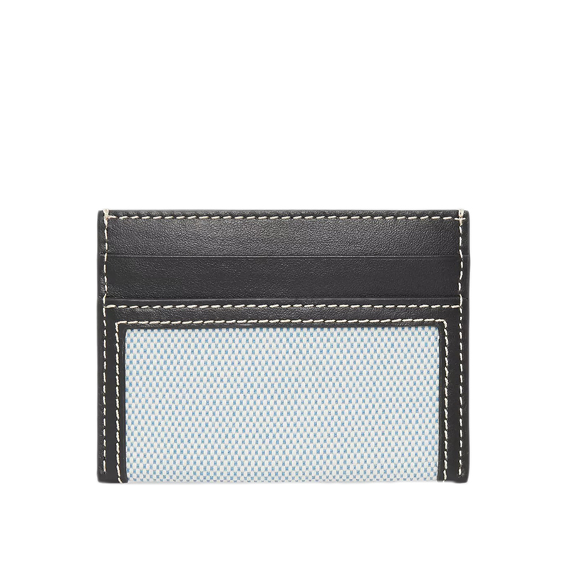 【包税】burberry博柏利 2021春夏新款 鲜钴色棉帆布皮革徽标印花卡夹