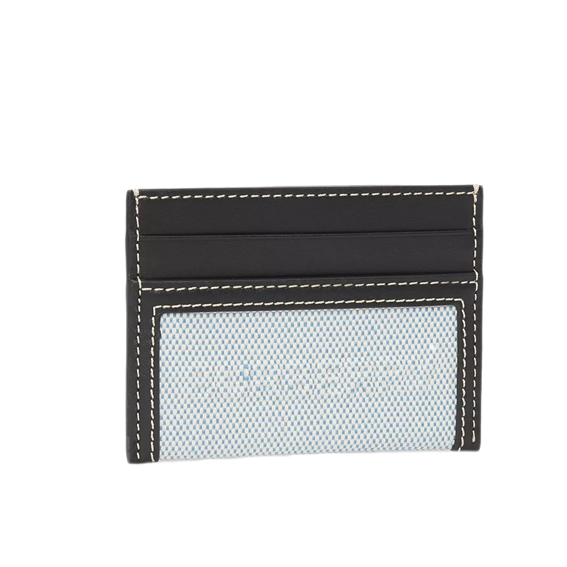 【包税】burberry博柏利 2021春夏新款 鲜钴色棉帆布皮革徽标印花卡夹