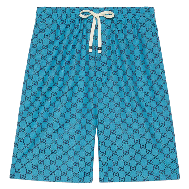 【包税】gucci/古驰 2021年新款 男士gg蓝色帆布短裤658089z8aog4336