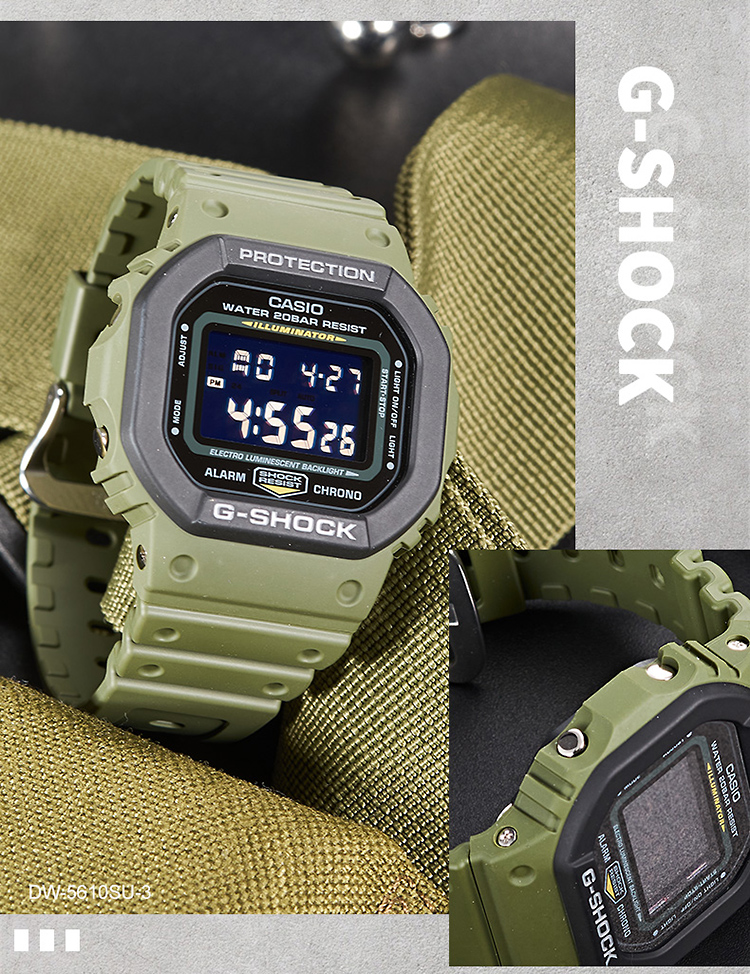 CASIO/卡西欧 G-SHOCK系列小方块运动时尚防水男表DW-5610SU-3PR