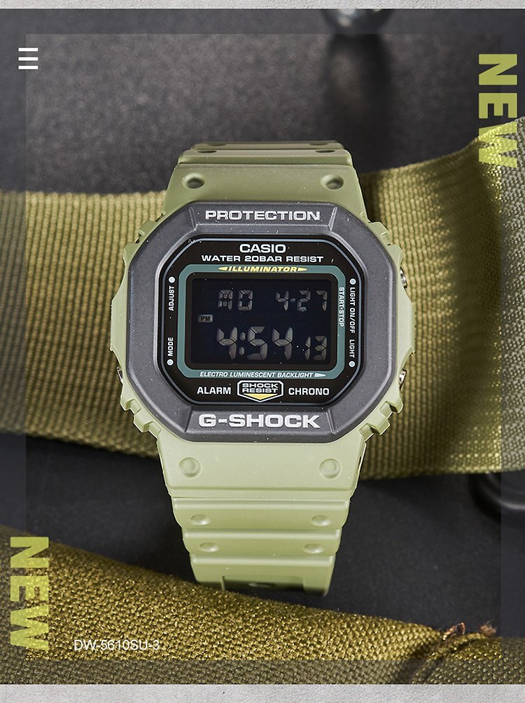 CASIO/卡西欧 G-SHOCK系列小方块运动时尚防水男表DW-5610SU-3PR