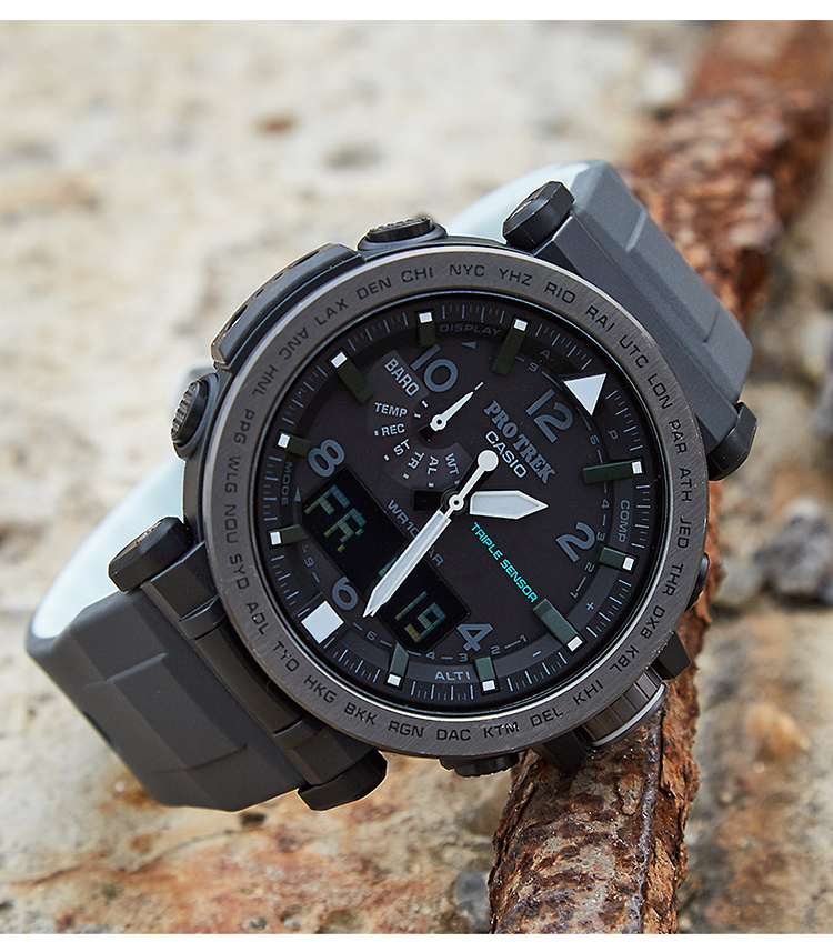 CASIO/卡西欧 PROTREK登山系列太阳能动力多功能防水男表PRG-650Y-1PR