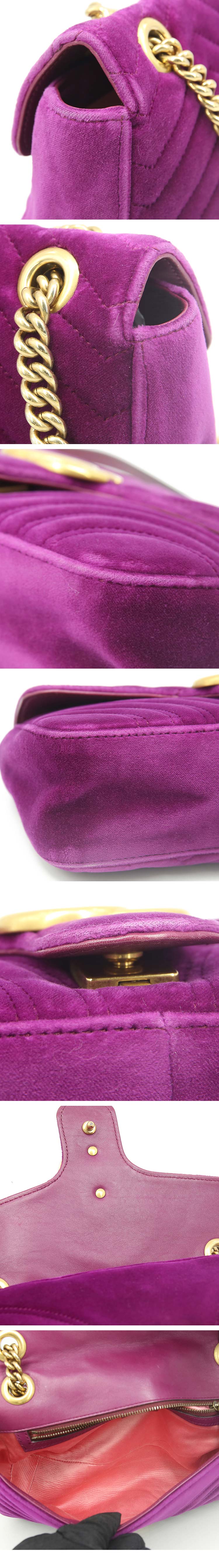【GUCCI古驰 手提包】GUCCI/古驰GG Marmont 26中号丝绒链条包 单肩斜挎女包【二手A级】【正品 价格 图片】 - 寺库网