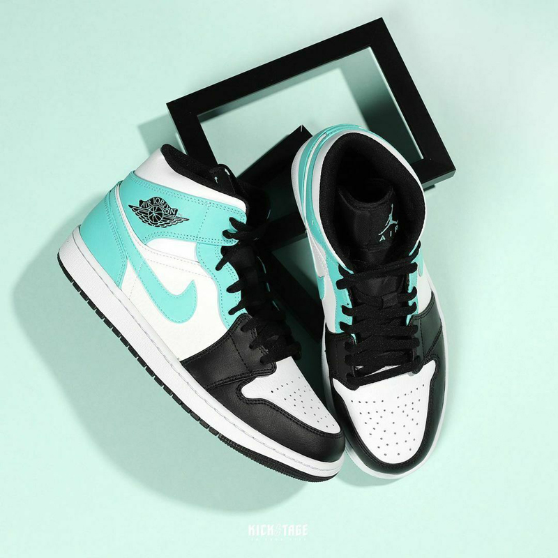 nike/耐克 air jordan 1 mid 男女同款 aj1 薄荷绿 蒂芙尼 情侣中帮