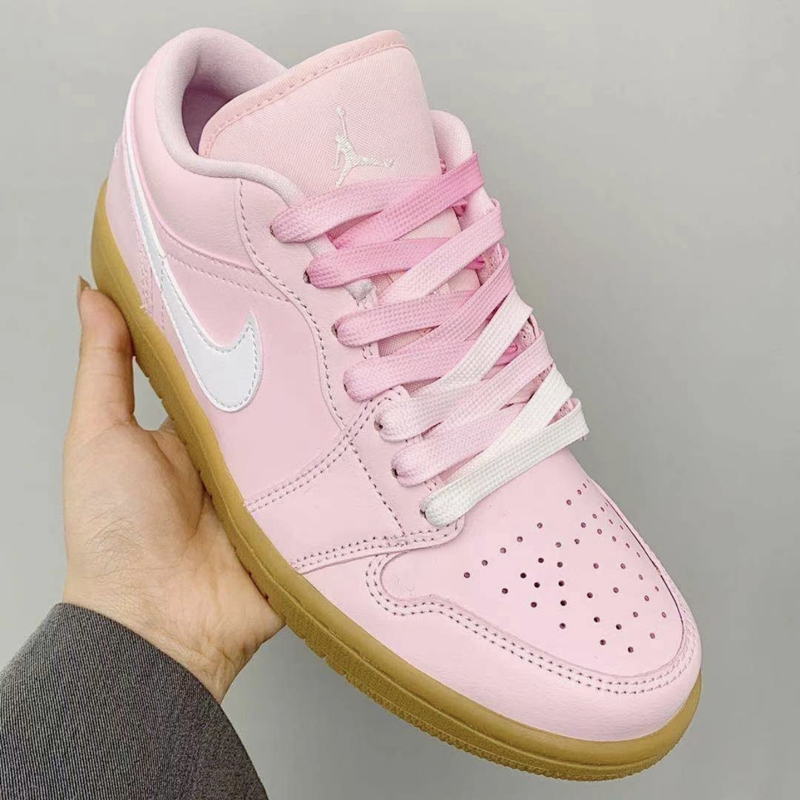 nike/耐克 air jordan 1 low 男女同款 aj1 粉棕 樱花粉 低帮篮球鞋