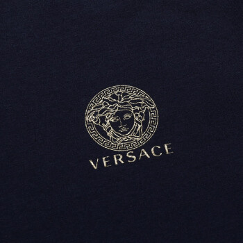 versace/范思哲 经典纯色棉圆领男士长袖打底t恤 auu01007
