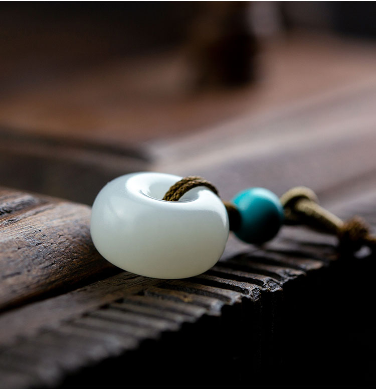 【21年新款】大和之美/大和之美 和田玉平安扣绿松石顶珠时尚百搭项链