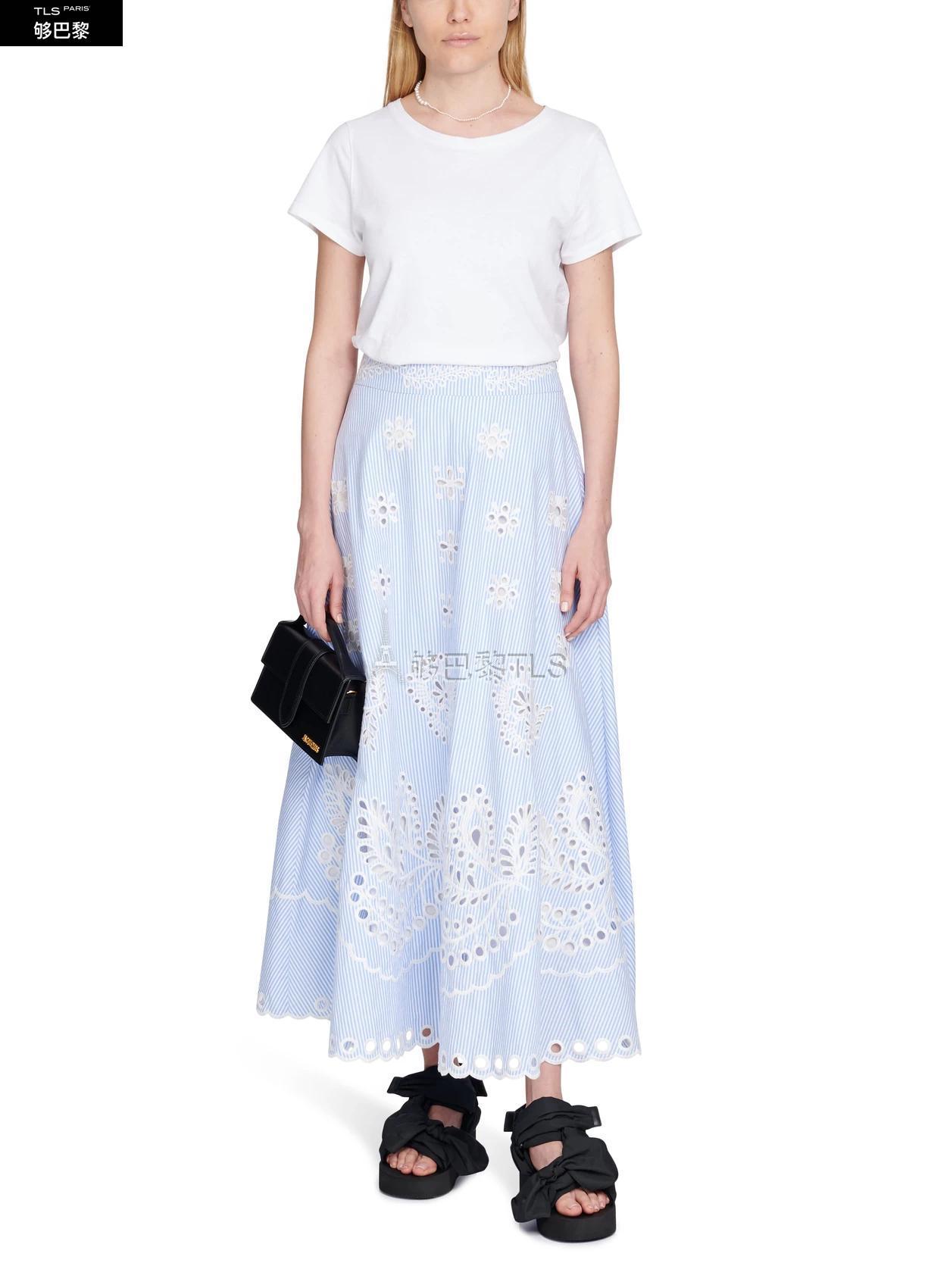 【包邮包税】 valentino华伦天奴 21年春夏 女士 半身裙 刺绣细节半裙