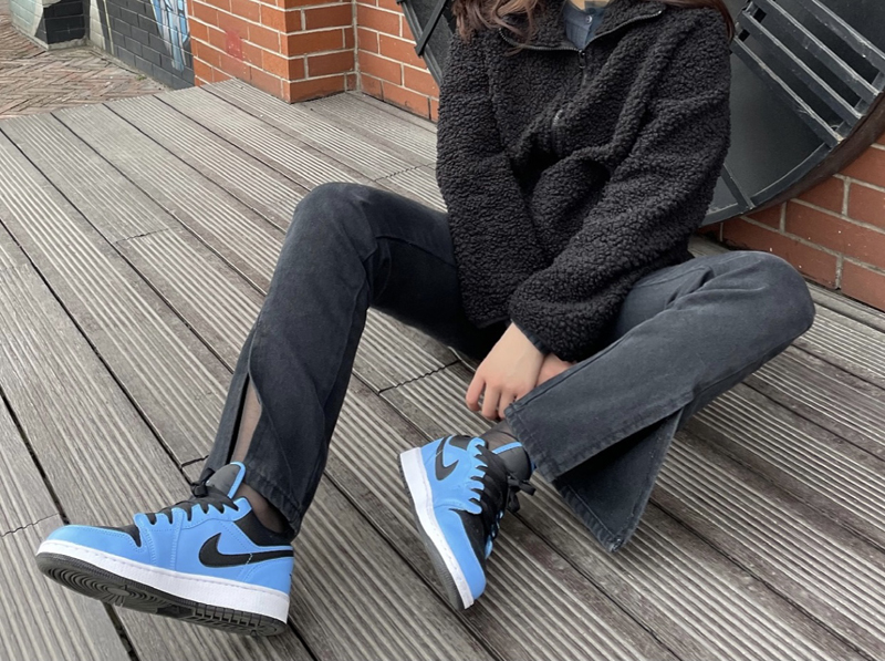 nike/耐克 air jordan 1 low 男女同款 aj1 黑蓝 大学蓝 小闪电 情侣