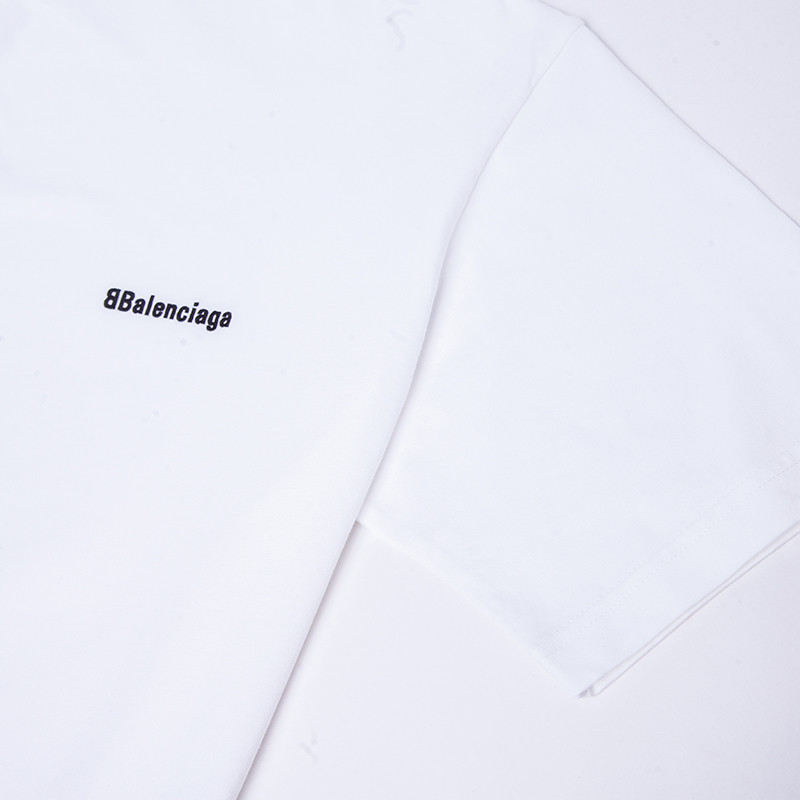 【21春夏】Balenciaga/巴黎世家 男女同款 刺绣logo徽标休闲男士短袖T恤 612966 TJV87