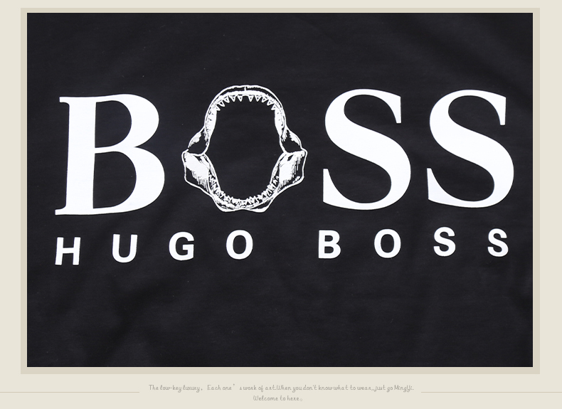HUGO BOSS/雨果博斯男装 2021新款胸前logo棉质图案圆领男士短袖T恤衫 50450923