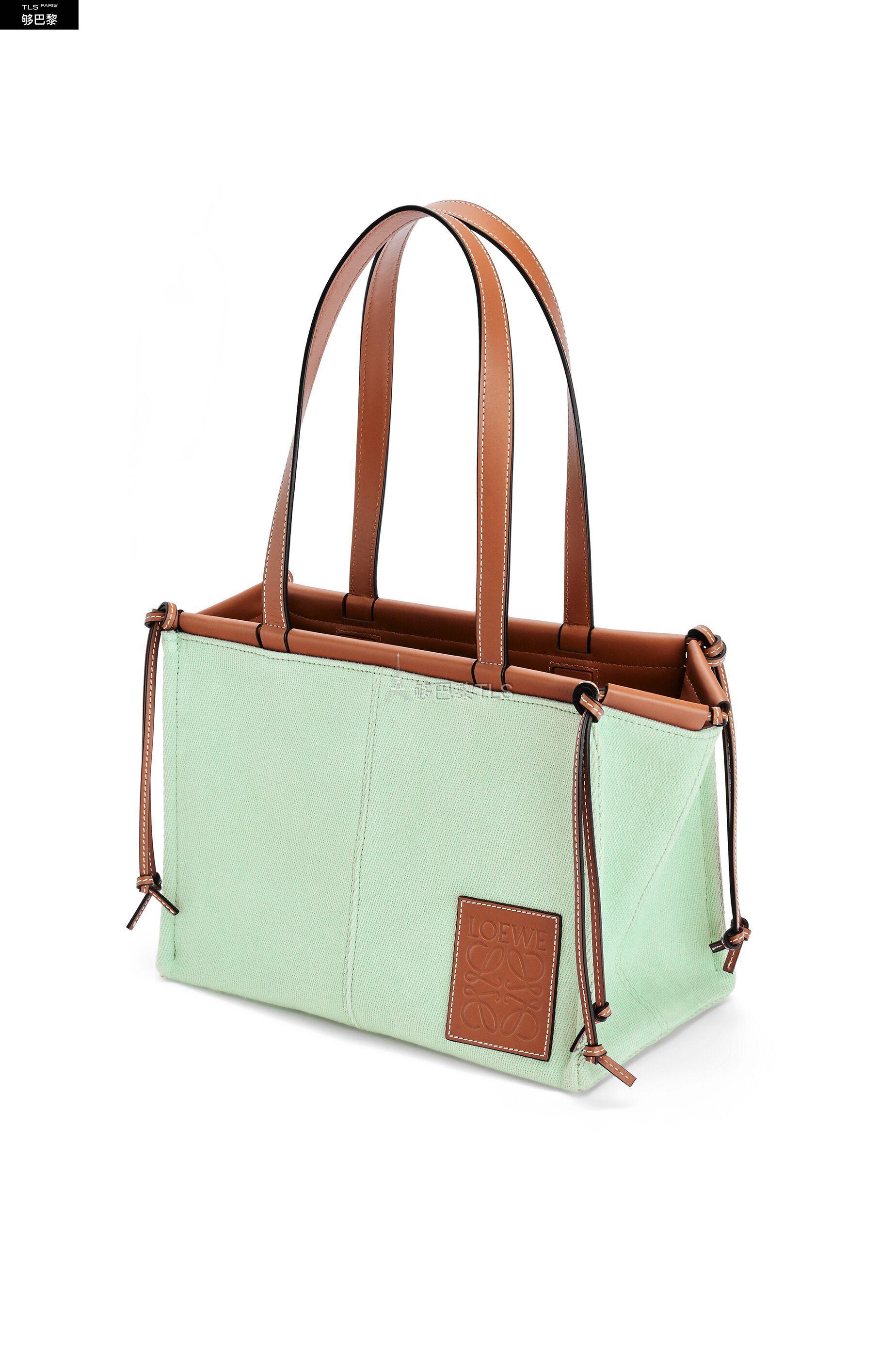 loewe罗意威 21年秋冬 女士 手提包 小号帆布和牛皮革 cushion tote