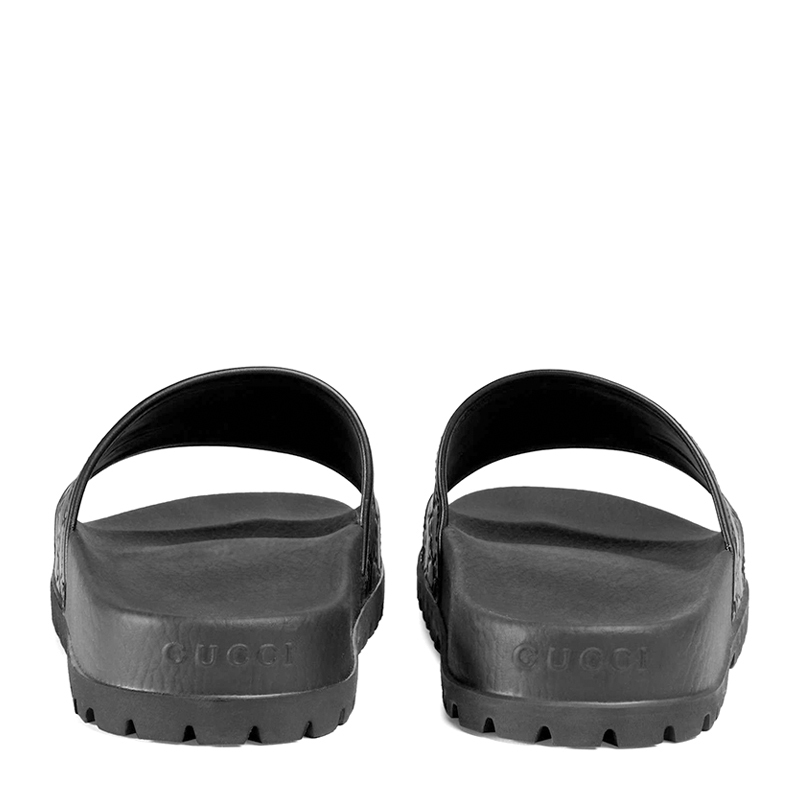 gucci/古驰 黑色牛皮双g印花休闲鞋男士凉拖 431070-wd20-1000 【预计