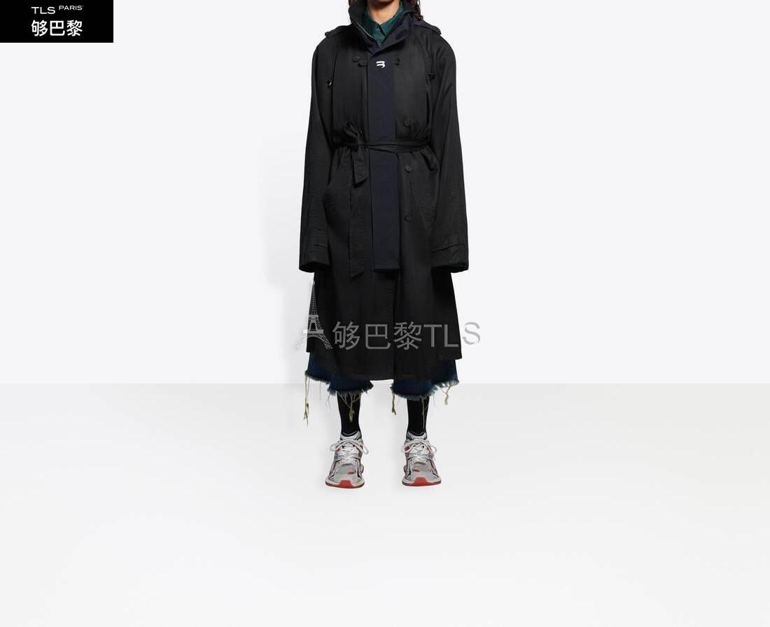 【包邮包税】 balenciaga巴黎世家 21年春夏 男士 风衣 hooded car