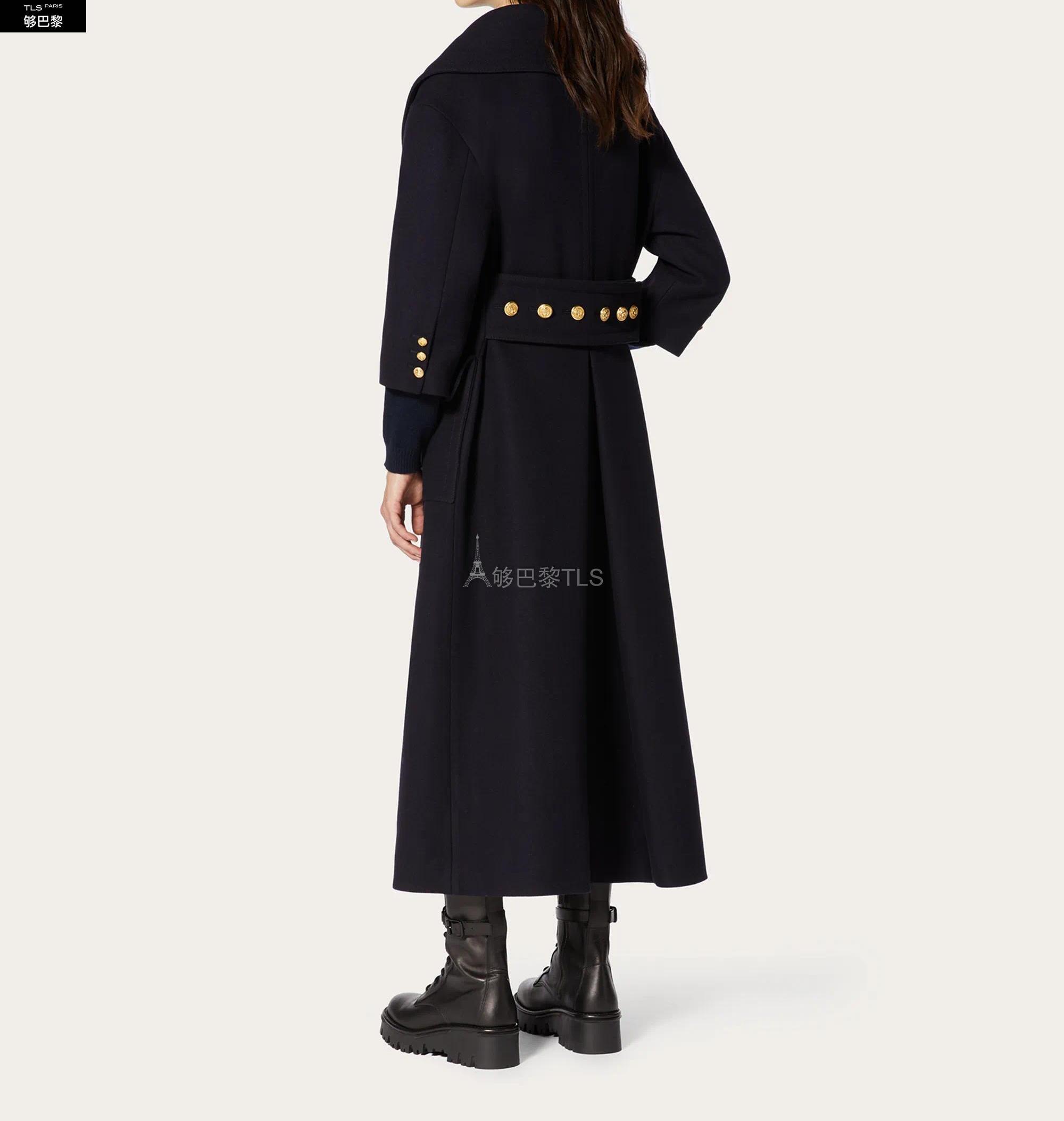 【包邮包税】 valentino华伦天奴 21年秋冬 女士 大衣 斜纹呢绒大衣