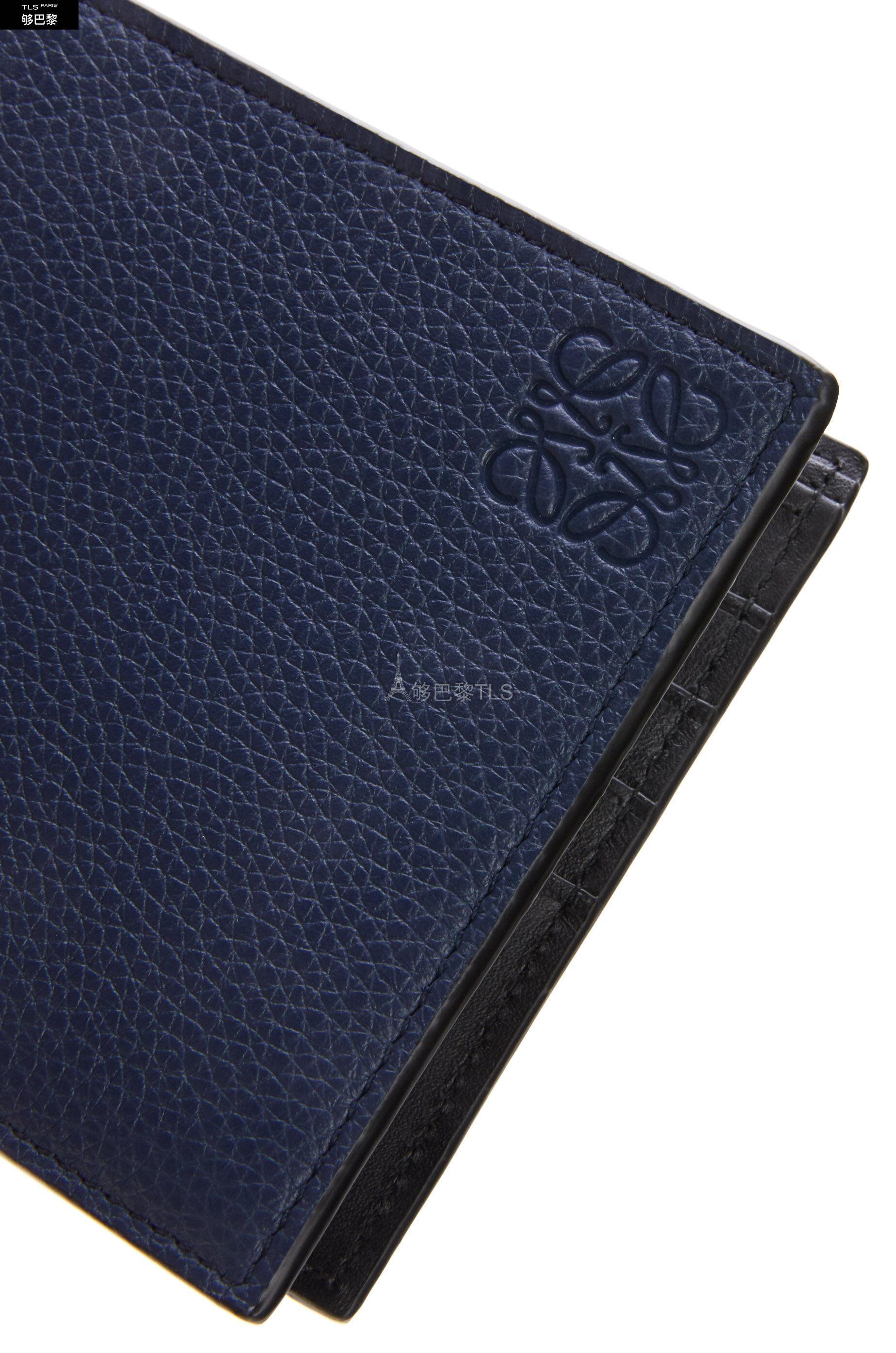 【包邮包税】 loewe罗意威 21年春夏 男士 钱包 粒面牛皮革双折钱包