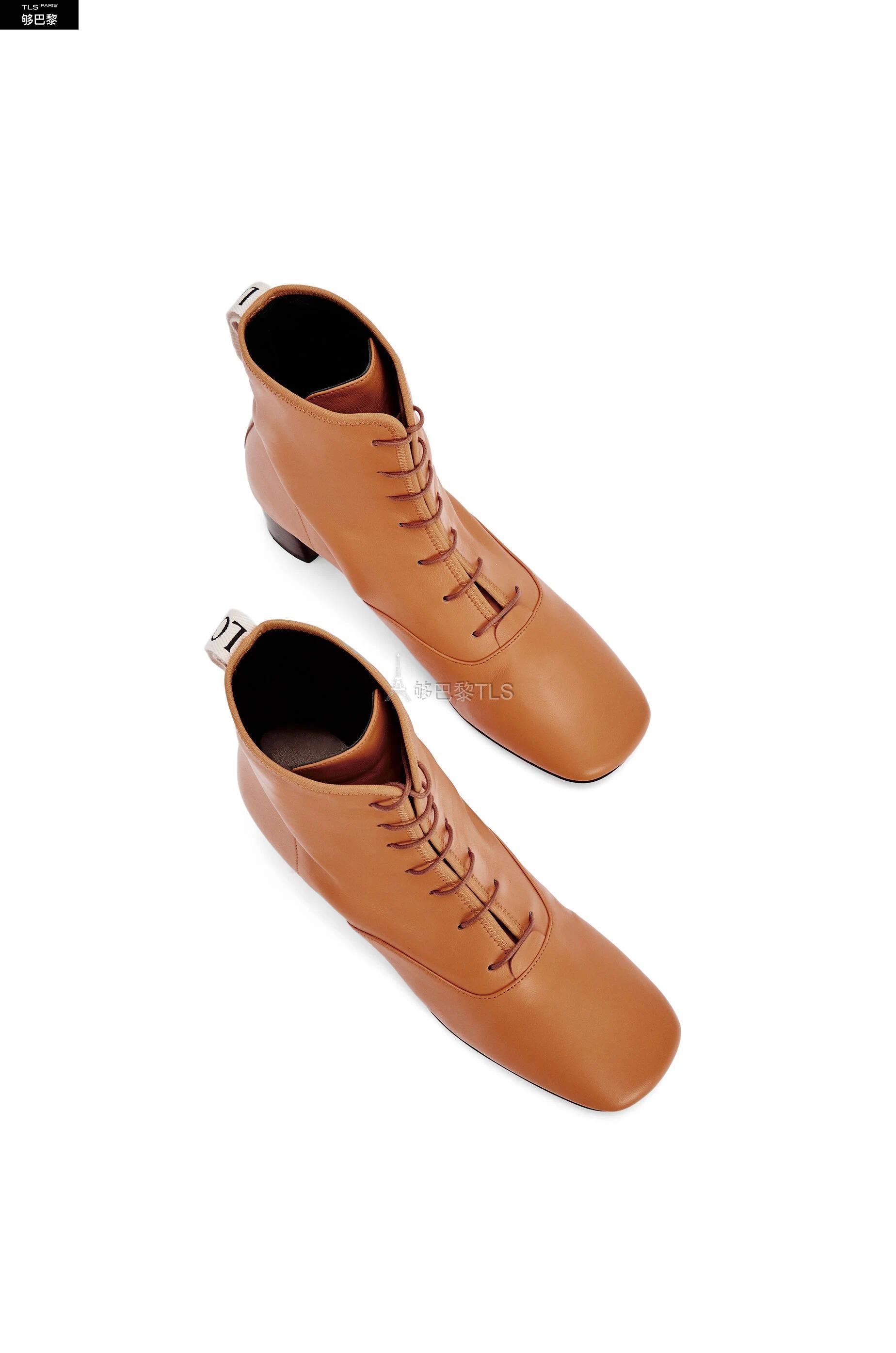 【包邮包税】 loewe罗意威 21年春夏 女士 低跟鞋 小羊皮软靴 50 l