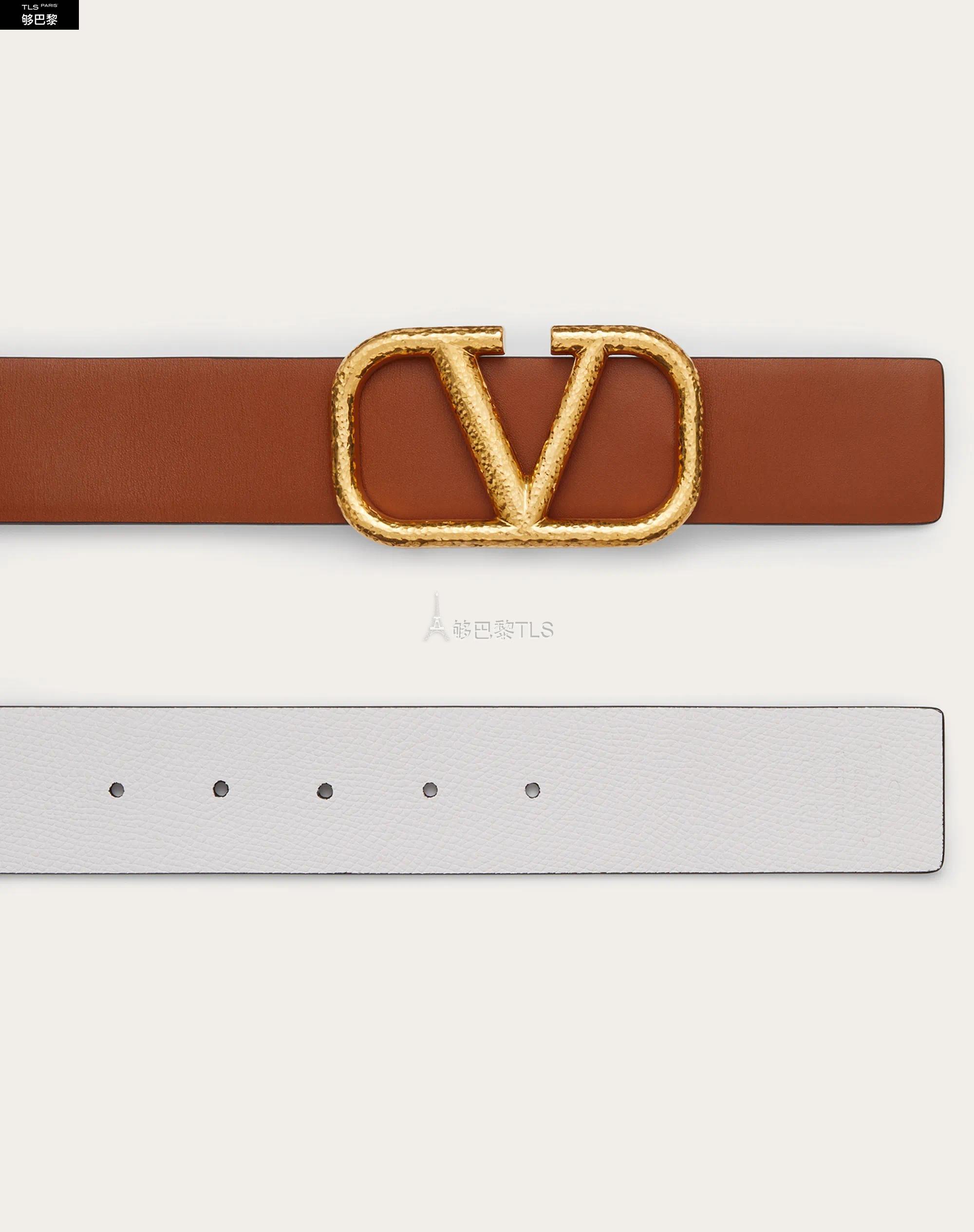 华伦天奴 21年秋冬 女士 腰带 vlogo signature 粒面小牛皮双面皮带