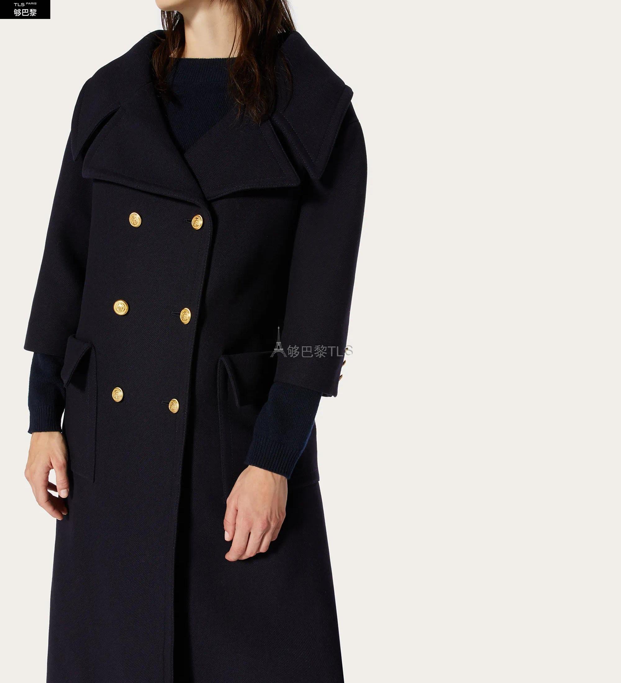 【包邮包税】 valentino华伦天奴 21年秋冬 女士 大衣 斜纹呢绒大衣