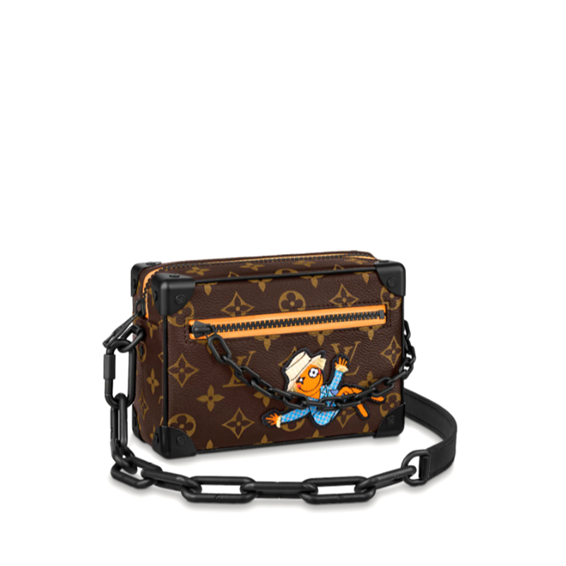 louis vuitton/路易威登mini soft trunk 链条包帆布/牛皮