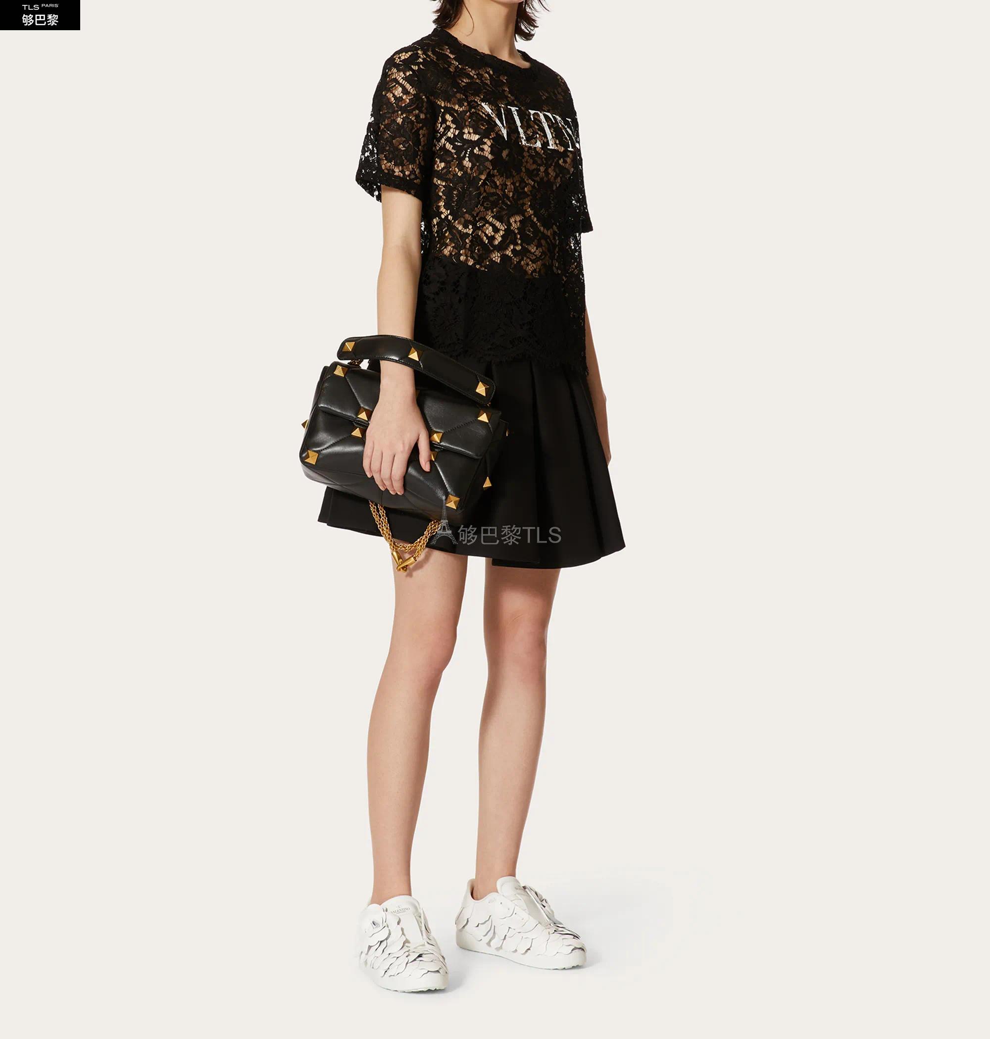 【包邮包税】 valentino华伦天奴 21年春夏 女士 短袖t恤 vltn蕾丝t恤