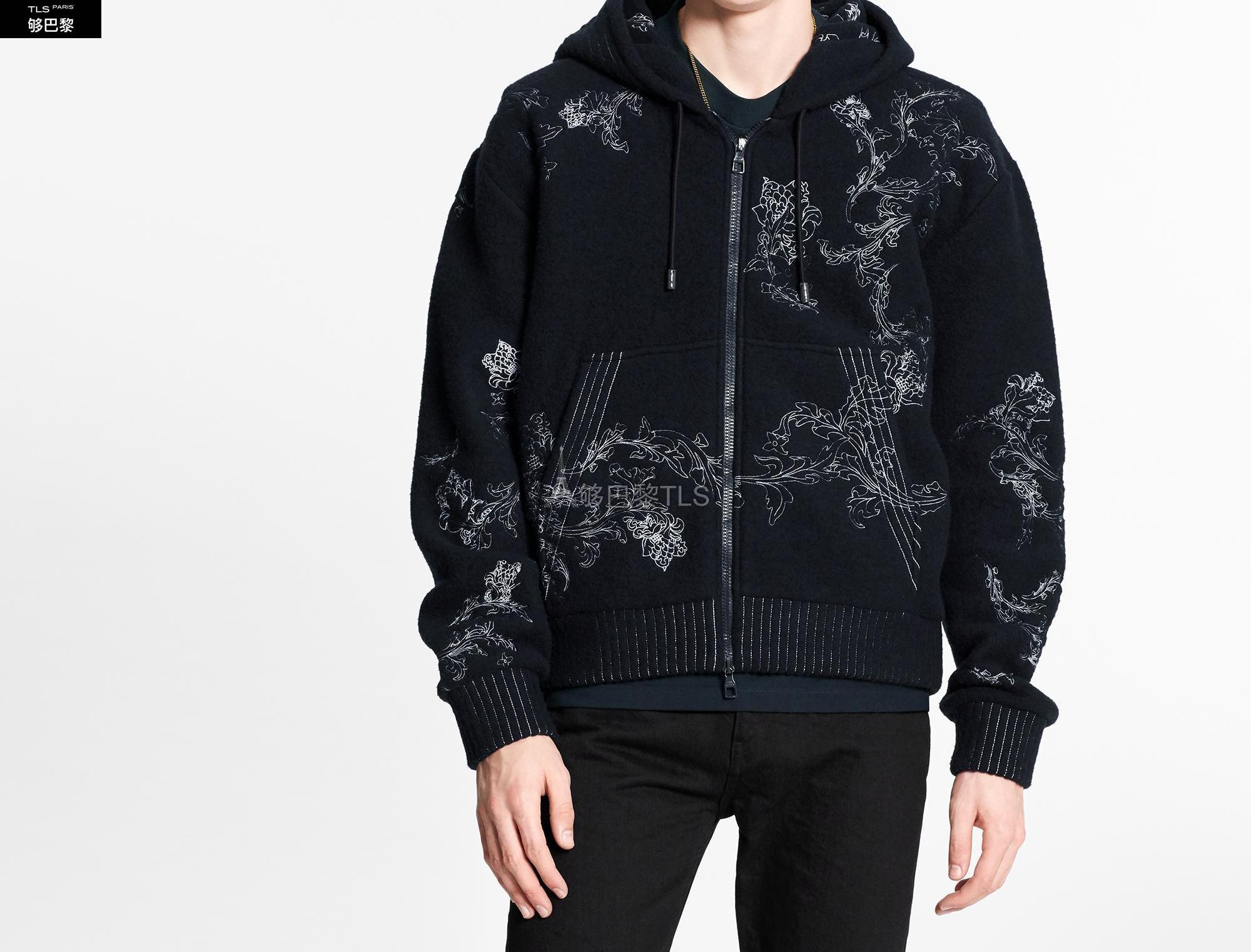 【包邮包税】 lv路易威登 21年春夏 男士 针织衫 lv 花卉刺绣拉链连