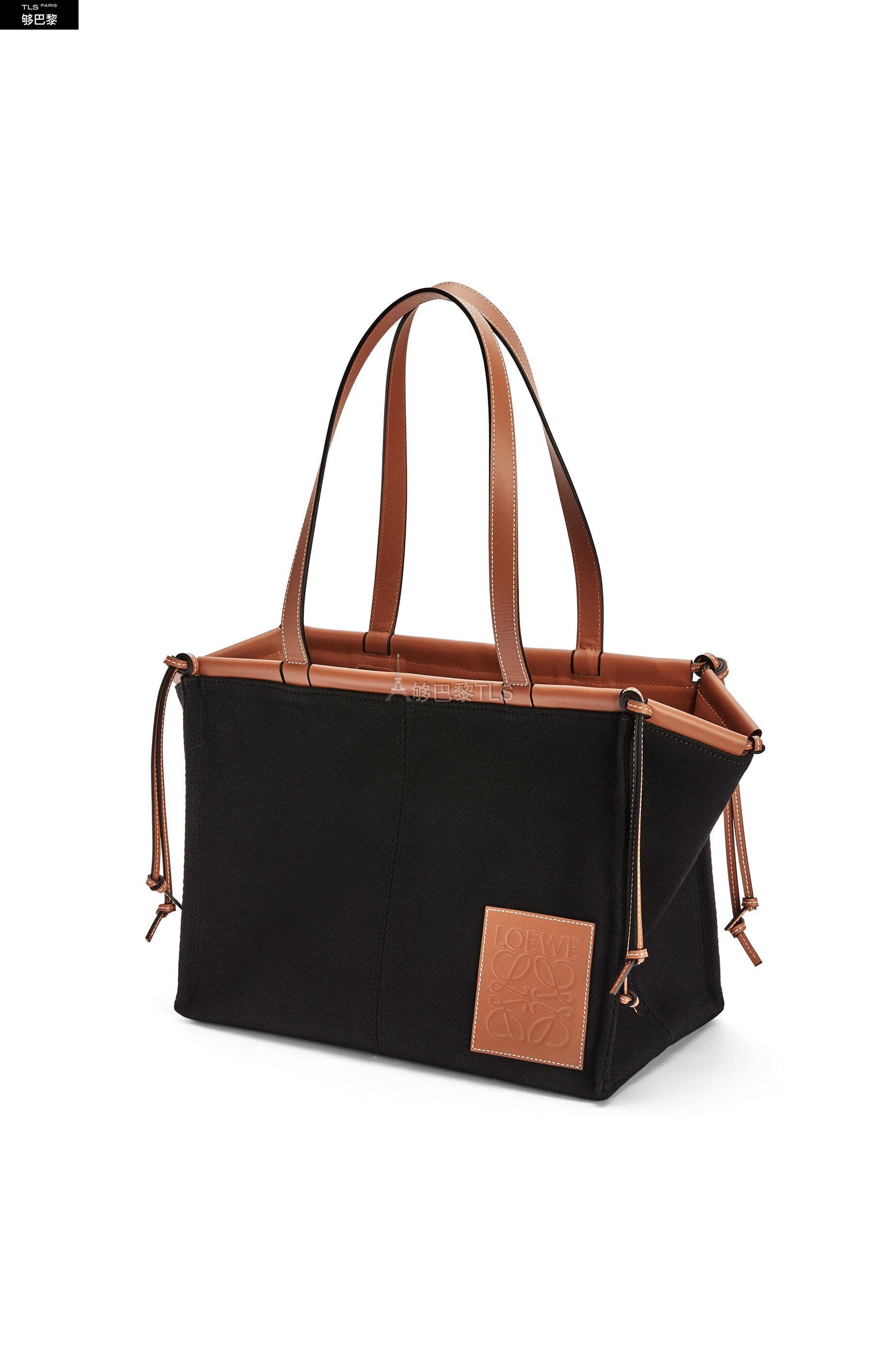 loewe罗意威 21年春夏 女士 手提包 帆布和牛皮革 cushion tote 手袋