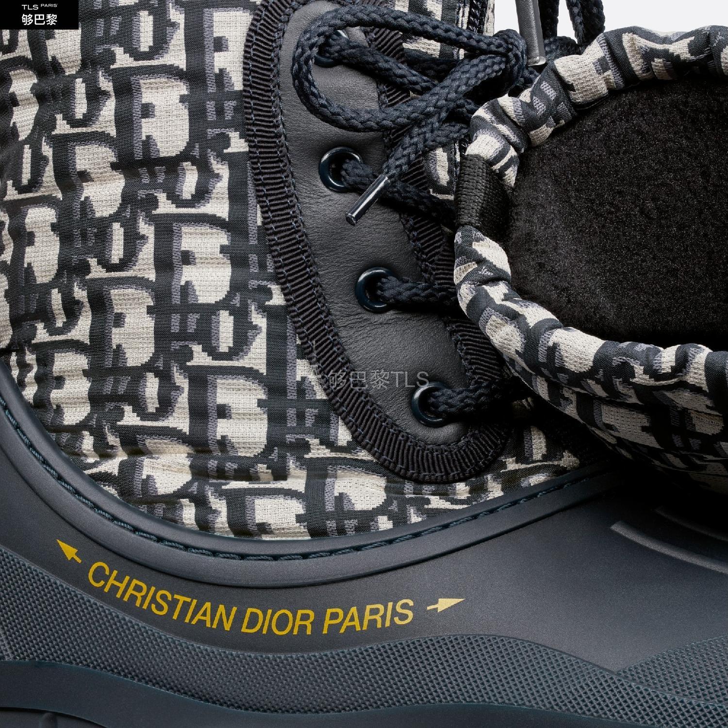 la tige en tissu technique a motif dior oblique bleu est rehau