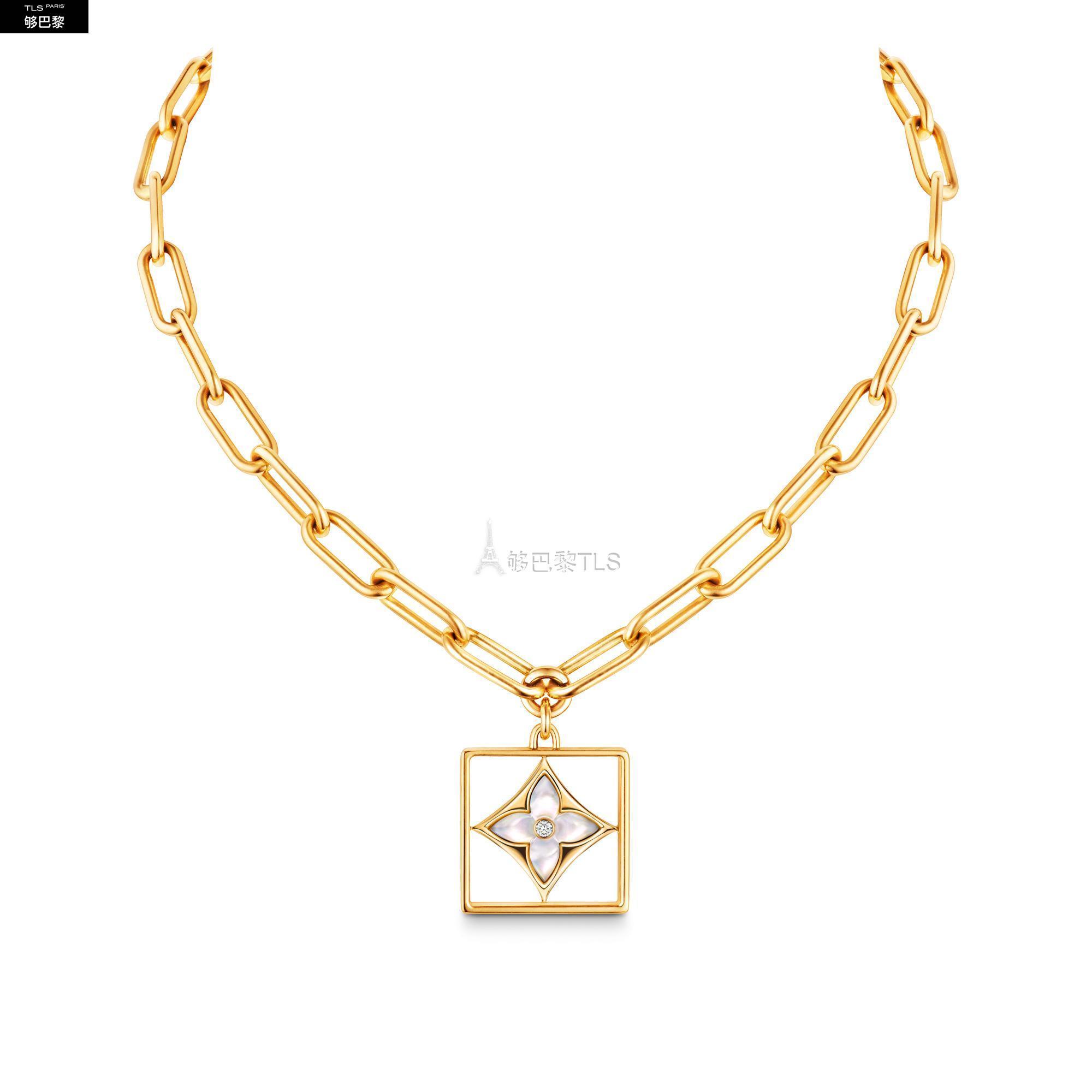 lv路易威登 21年秋冬 女士 项链 b blossom 1*w*8k 金贝壳钻石项链 q9