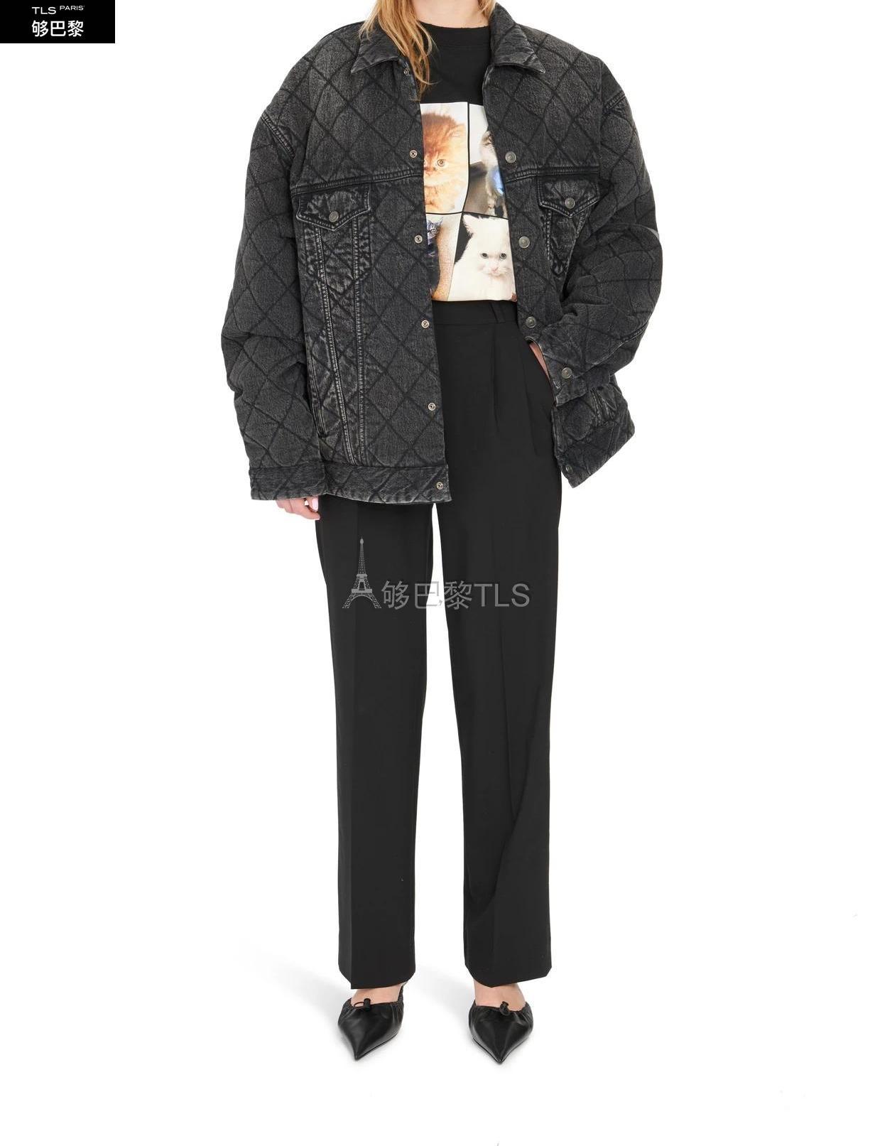 balenciaga巴黎世家 21年秋冬 女士 夹克 马特拉斯纹牛仔外套 bal9x