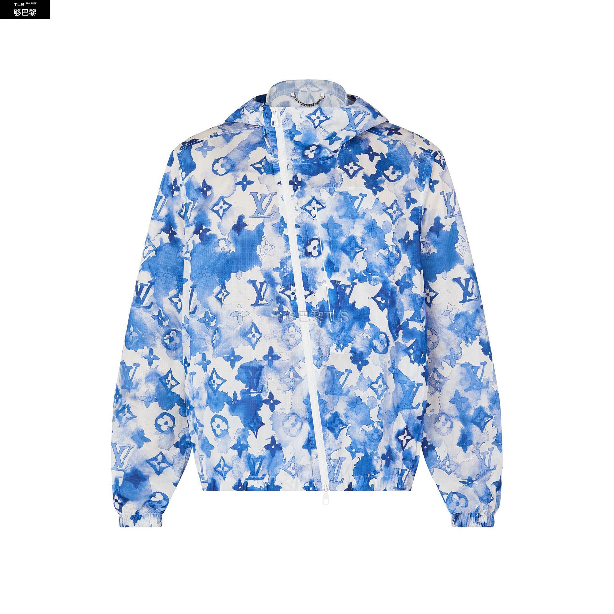 【包邮包税】 lv路易威登 21年秋冬 男士 夹克 blue watercolor 防风
