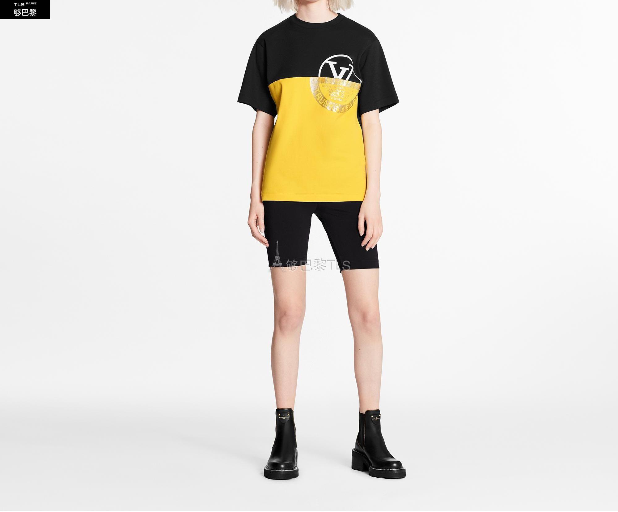 【包邮包税】 lv路易威登 21年春夏 女士 短袖t恤 lv world 图章色块